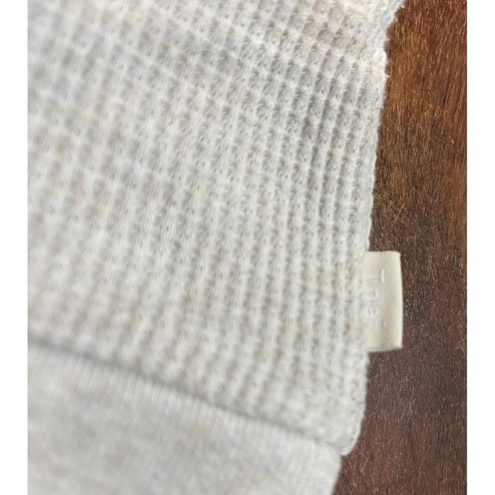 Aritzia TNA long sleeve crew neck waffle thermal henley oatmeal sz small womens' - Picture 5 of 8